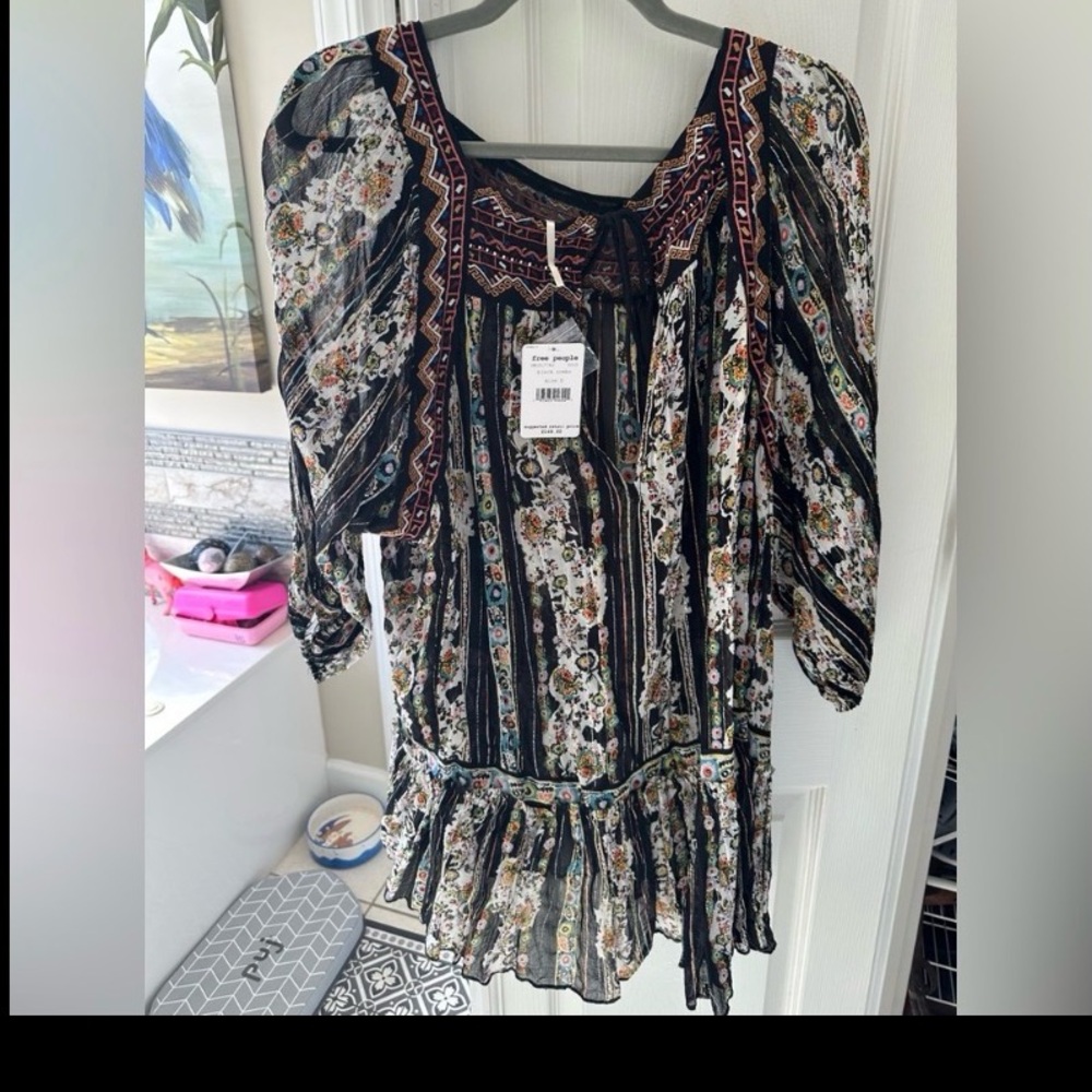 Free People Multicolor Long Sleeve Dress or Tunic New with Tags